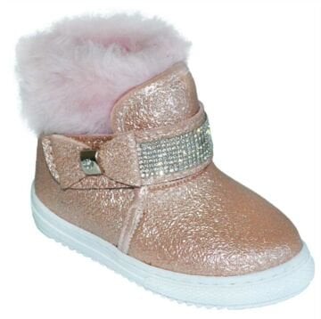kürklü kışlık bebe botu - pembe