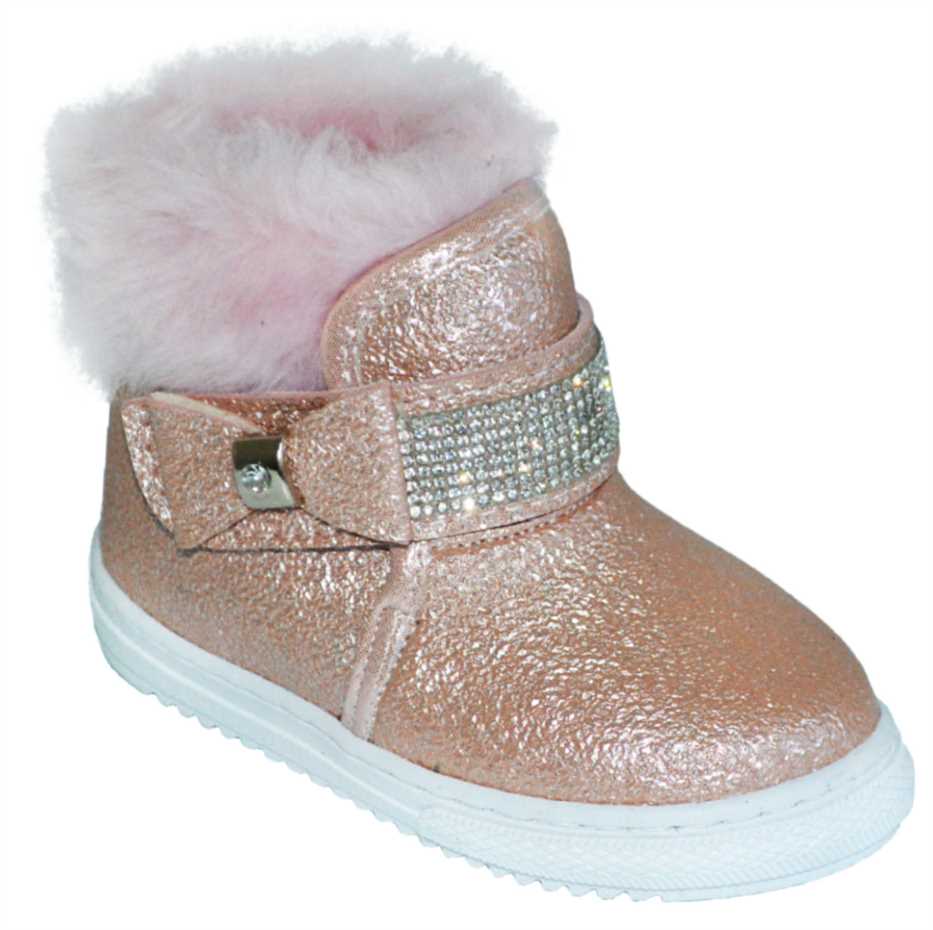 Kürklü Kışlık Patik Botu - pembe