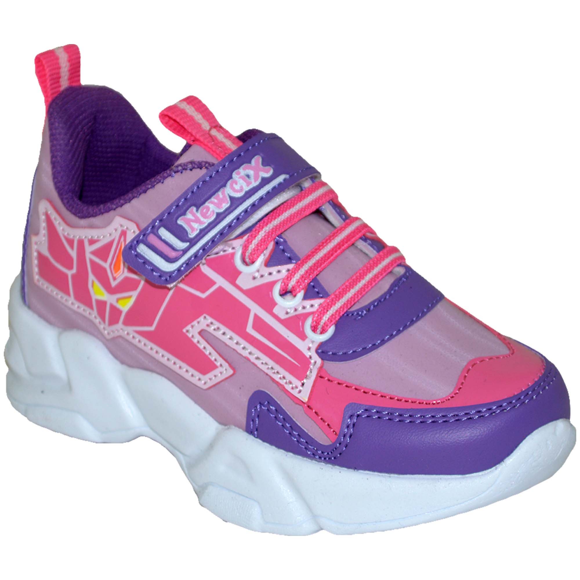 049 - NewciX Patik Spor Ayakkabı - Mor/Pembe/Kırmızı