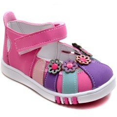 SB-104 Yeni Doğan Kız Çocuk Sandalet - Mor/Pembe