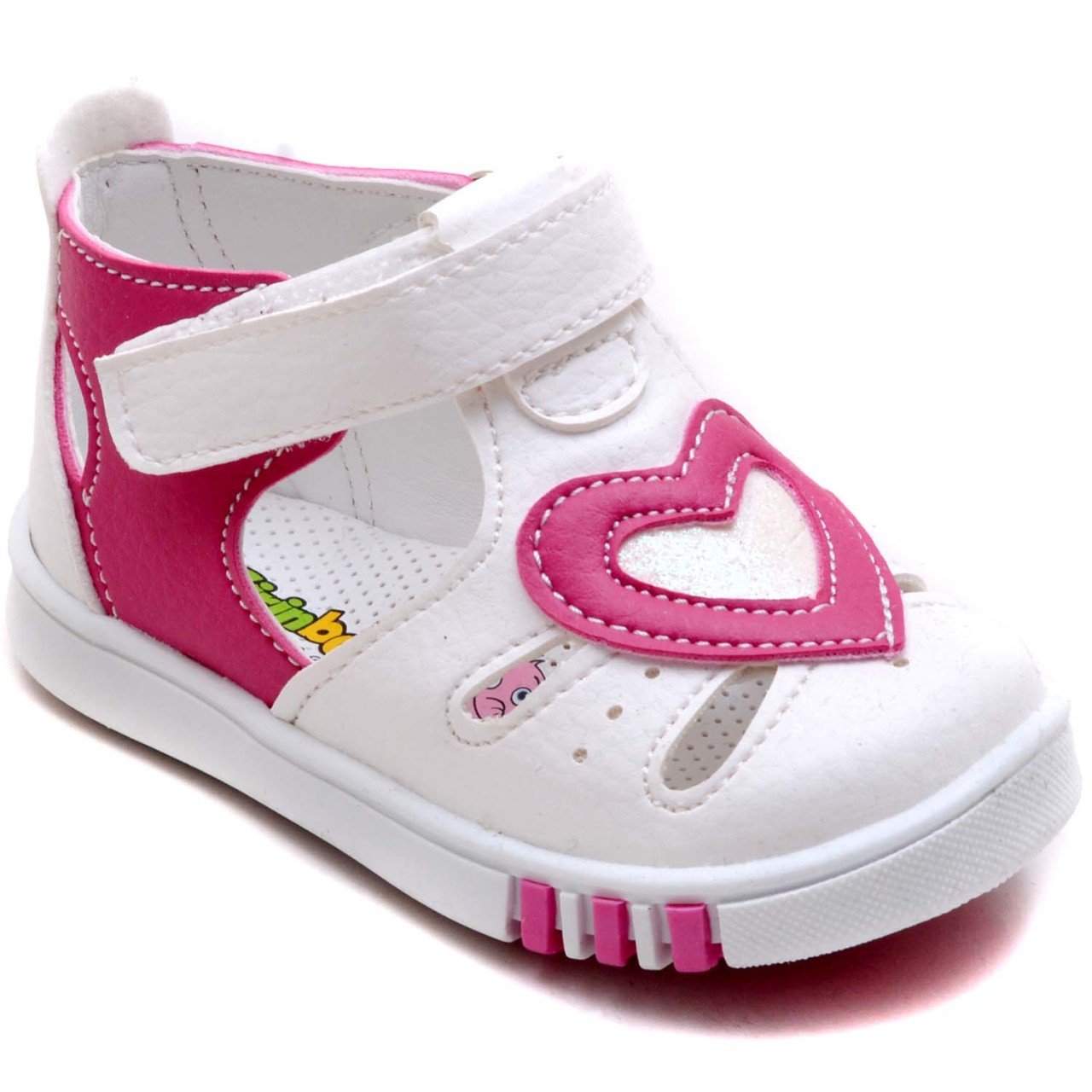 SB-106 Yeni Doğan Kız Çocuk Sandalet - Beyaz/Pembe