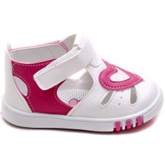 SB-106 Yeni Doğan Kız Çocuk Sandalet - Beyaz/Pembe