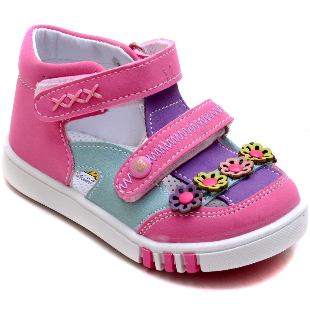 SB-110 Yeni Doğan Kız Çocuk Sandalet - Pembe/Mor