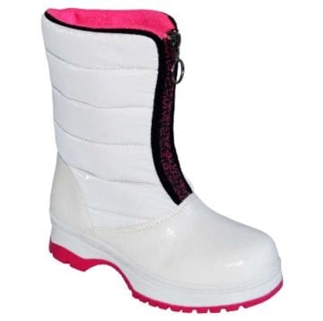 Içi Kürklü patik kışlık Bot - Beyaz/krem/pembe taban