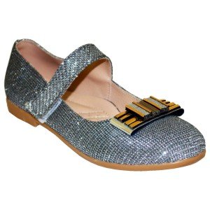 Filet Babet Model Ayakkabı - Siyah Gümüş