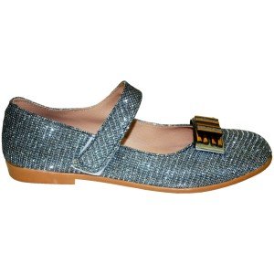 Filet Babet Model Ayakkabı - Siyah Gümüş