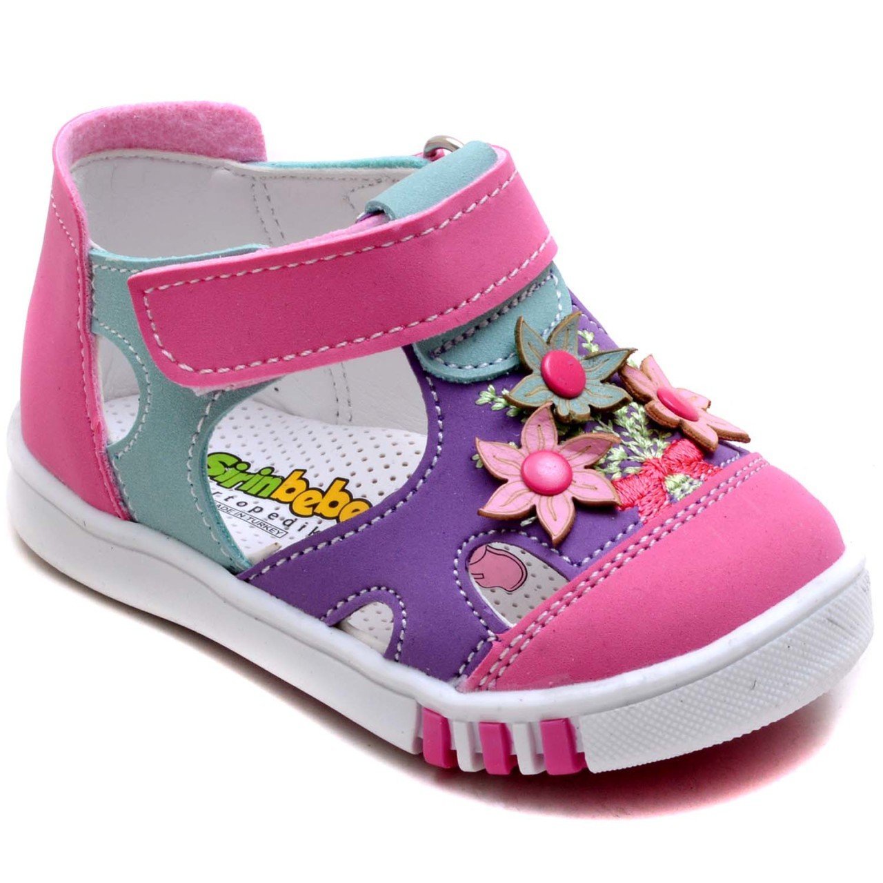 SB-112 Yeni Doğan Kız Çocuk Sandalet - Pembe/Mor