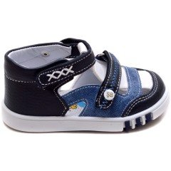 SB-128 Yeni Doğan Erkek Çocuk Sandalet - Lacivert/Mavi