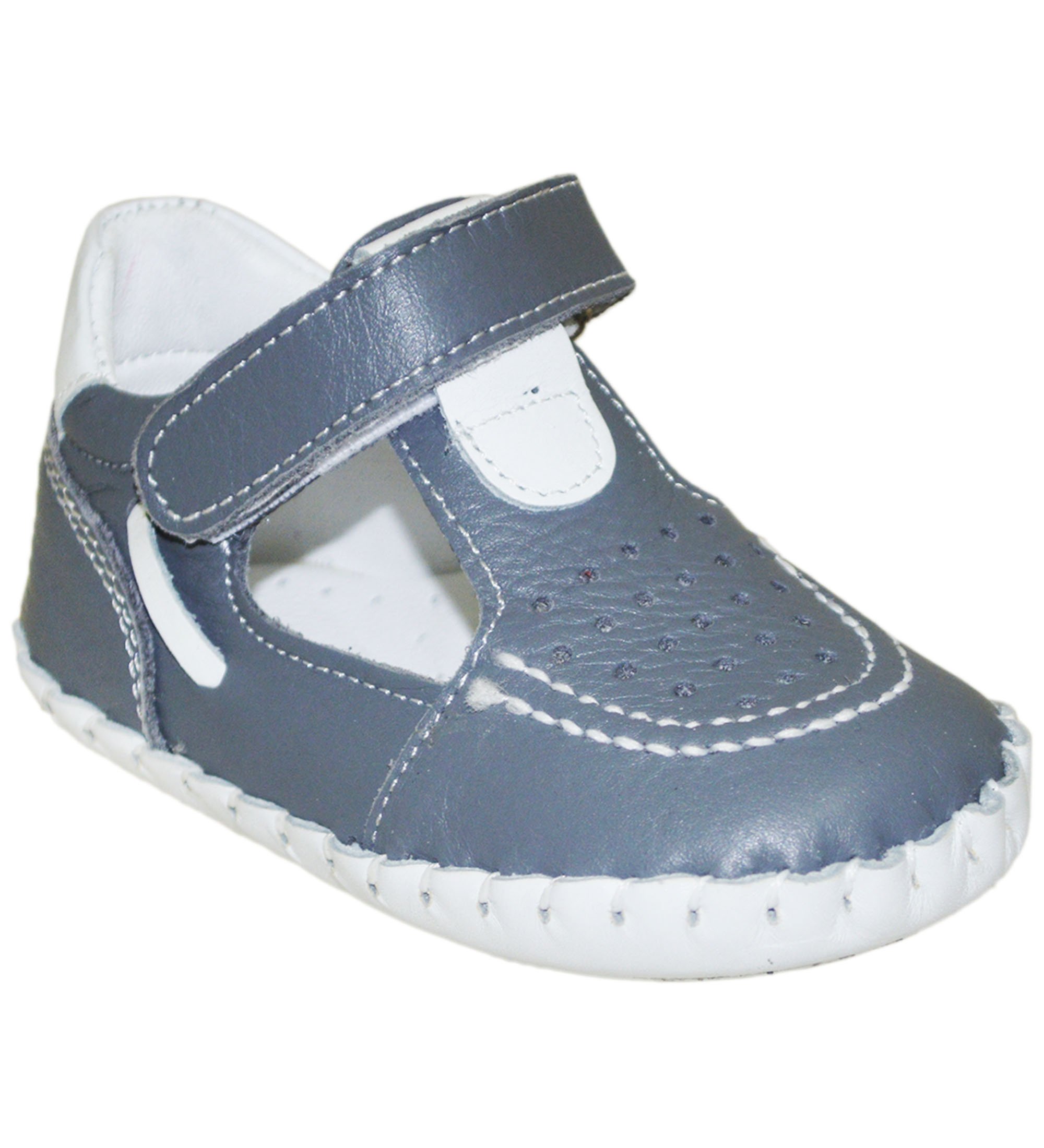 Yeni Doğan Çocuk Sandalet - Gri/Beyaz