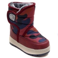 SB-13 Bebe Desenli Uzun Kışlık Bot - Bordo