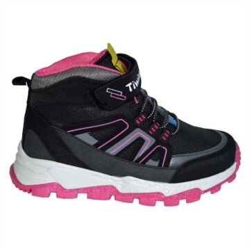 desenli outdoor kışlık filet bot - siyah/gri | pembe taban