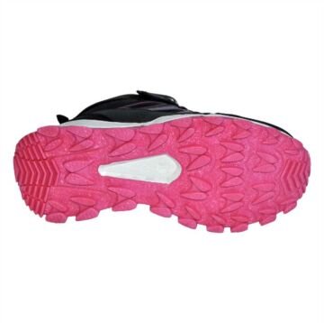desenli outdoor kışlık filet bot - siyah/gri | pembe taban