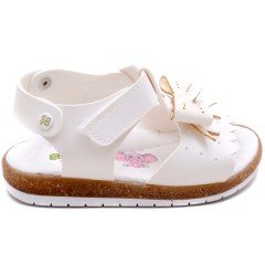 SB-222 Kız Çocuk Bebe Sandalet - Beyaz