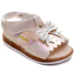 SB-222 Kız Çocuk Bebe Sandalet - Krem