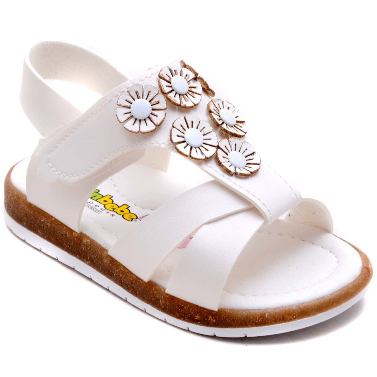 SB-224 Kız Çocuk Bebe Sandalet - Beyaz