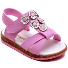 SB-224 Kız Çocuk Bebe Sandalet - Pembe