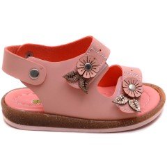 SB-226 Kız Çocuk Bebe Sandalet - Yavruağzı