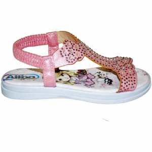 Kız Filet Taşlı Sandalet - Pembe