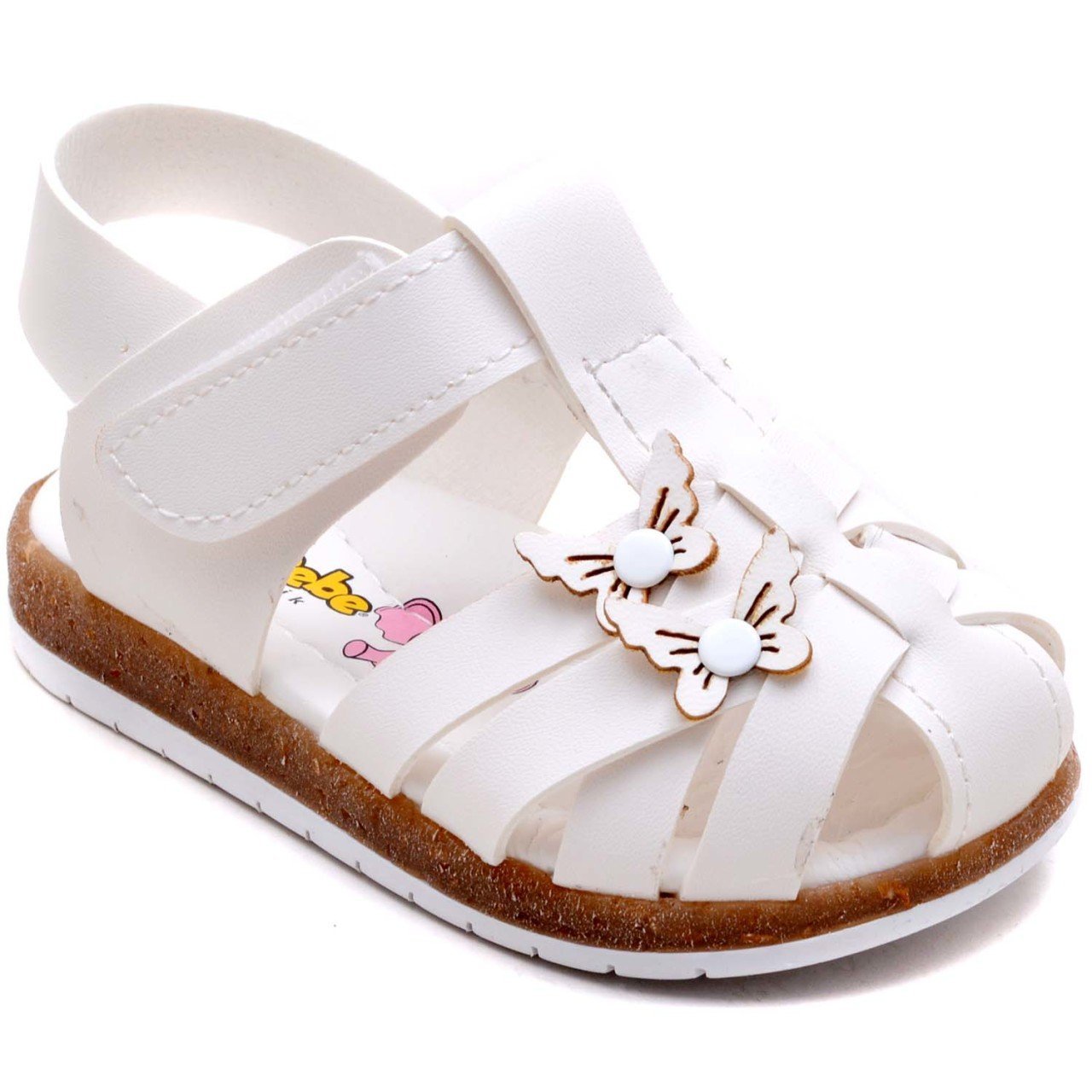 SB-230 Kız Çocuk Bebe Sandalet - Beyaz