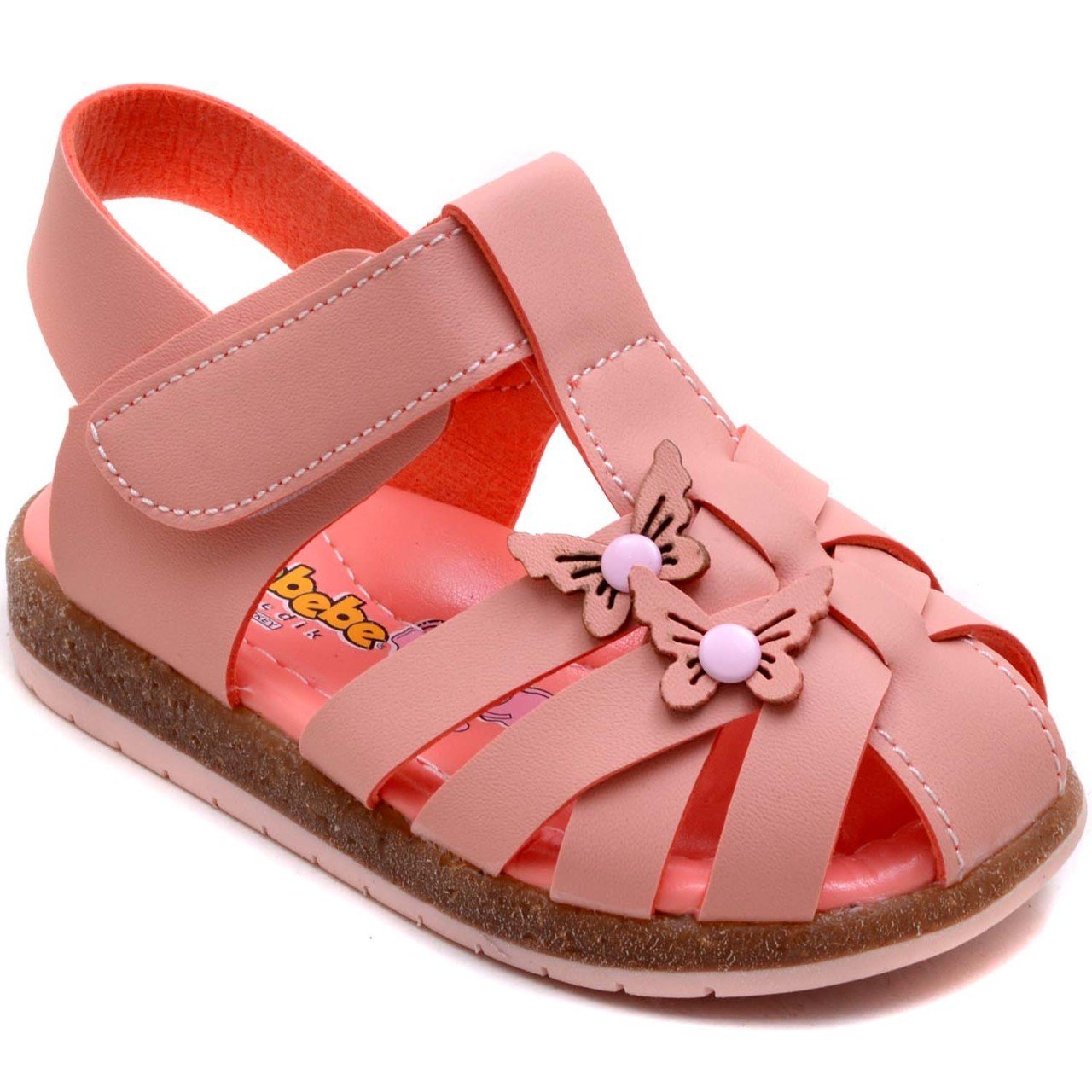 SB-230 Kız Çocuk Bebe Sandalet - Yavruağzı
