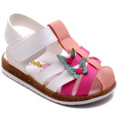SB-230 Kız Çocuk Bebe Sandalet - Beyaz