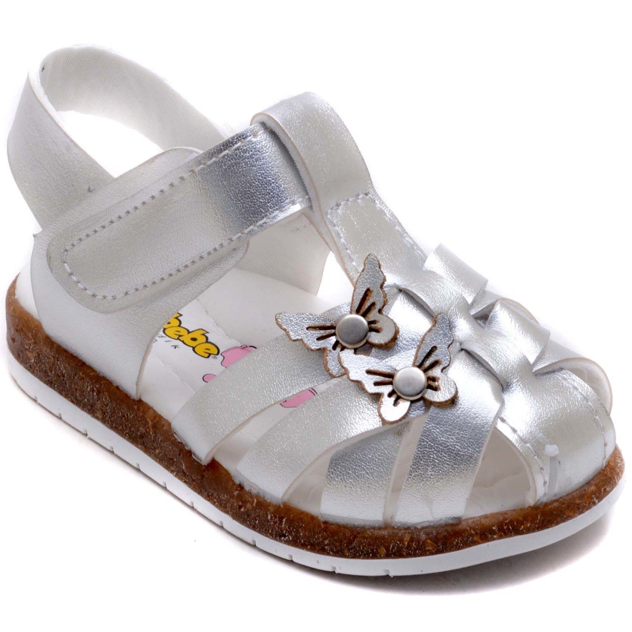 SB-230 Kız Çocuk Bebe Sandalet - Gri