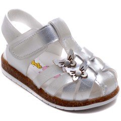 SB-230 Kız Çocuk Bebe Sandalet - Gri