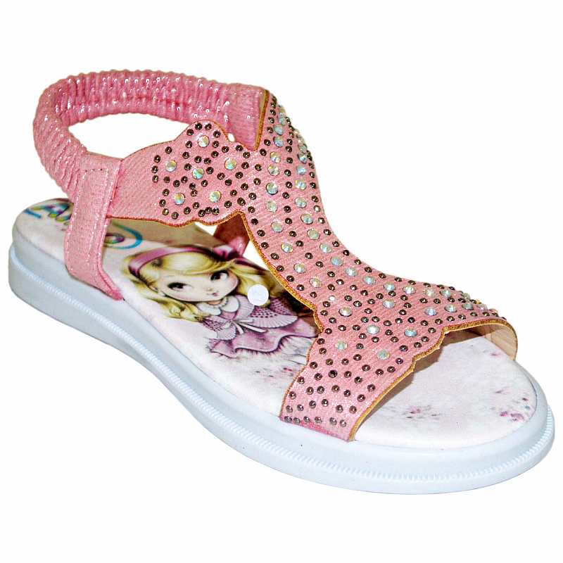 Kız Patik Taşlı Sandalet - Pembe