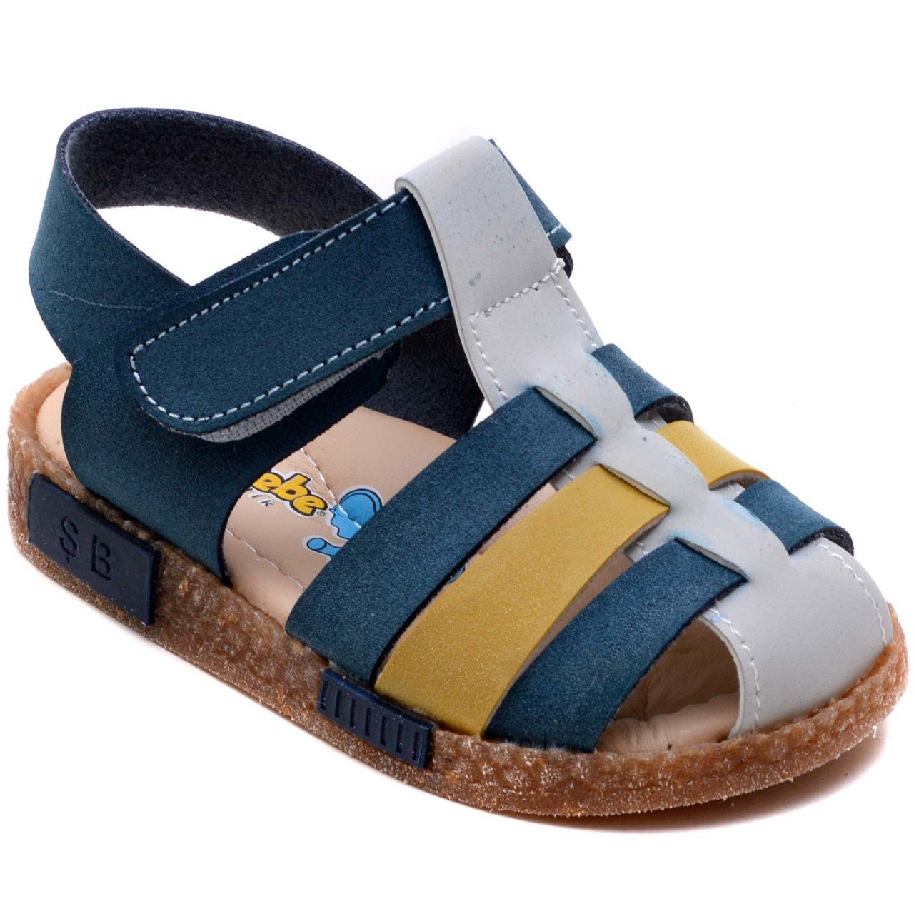 SB-260 Erkek Çocuk Bebe Sandalet - Mavi/Sarı