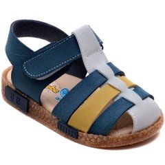SB-260 Erkek Çocuk Bebe Sandalet - Mavi/Sarı