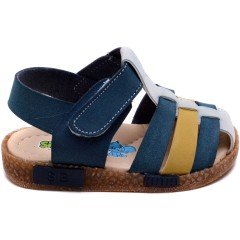 SB-260 Erkek Çocuk Bebe Sandalet - Mavi/Sarı