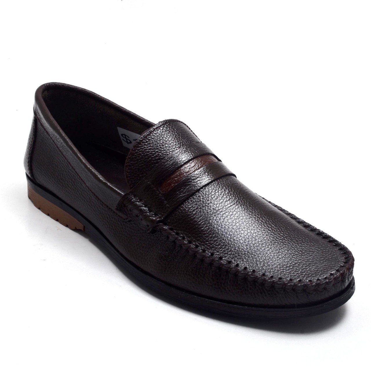 460-6  ED Erkek Düz Tokalı Kahverengi Ayakkabı (Deri)