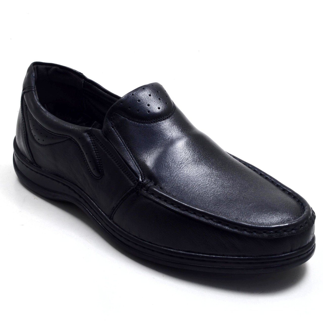 4Y-1  ED Erkek Delikli Siyah Ayakkabı (Deri)