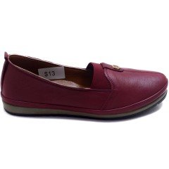 611-LD Zenne Düz Cilt Ayakkabı - Bordo (Deri)