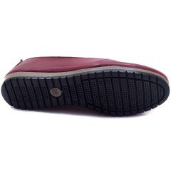 611-LD Zenne Düz Cilt Ayakkabı - Bordo (Deri)