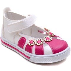 SB-322 Kız Çocuk Bebe Sandalet - Beyaz/Pembe
