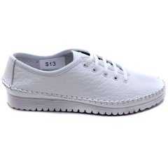 82-RT Comfort Bağcıklı Kadın Ayakkabı - Beyaz (Deri)