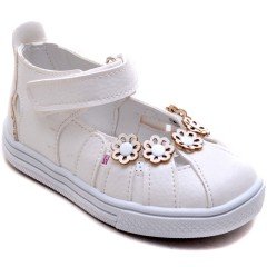 SB-322 Kız Çocuk Bebe Sandalet - Beyaz