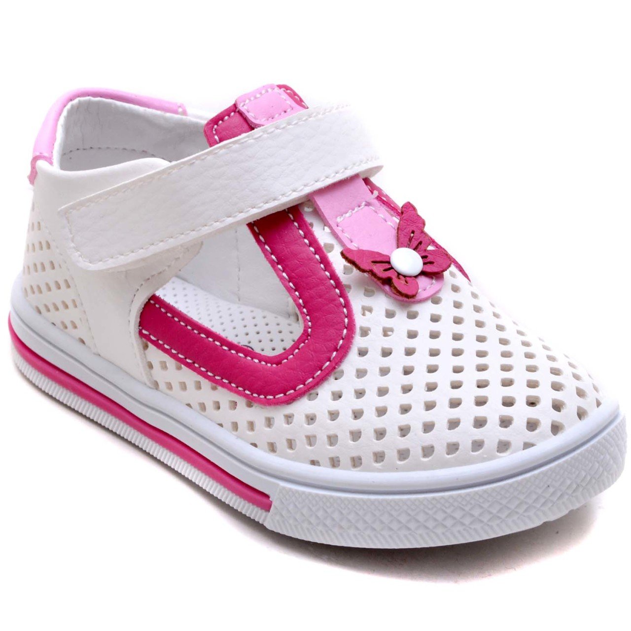 SB-324 Kız Çocuk Bebe Sandalet - Beyaz/P