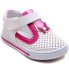 SB-324 Kız Çocuk Bebe Sandalet - Beyaz/P