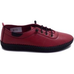 596-TF Trend Günlük Kadın Ayakkabı - Bordo (Deri)