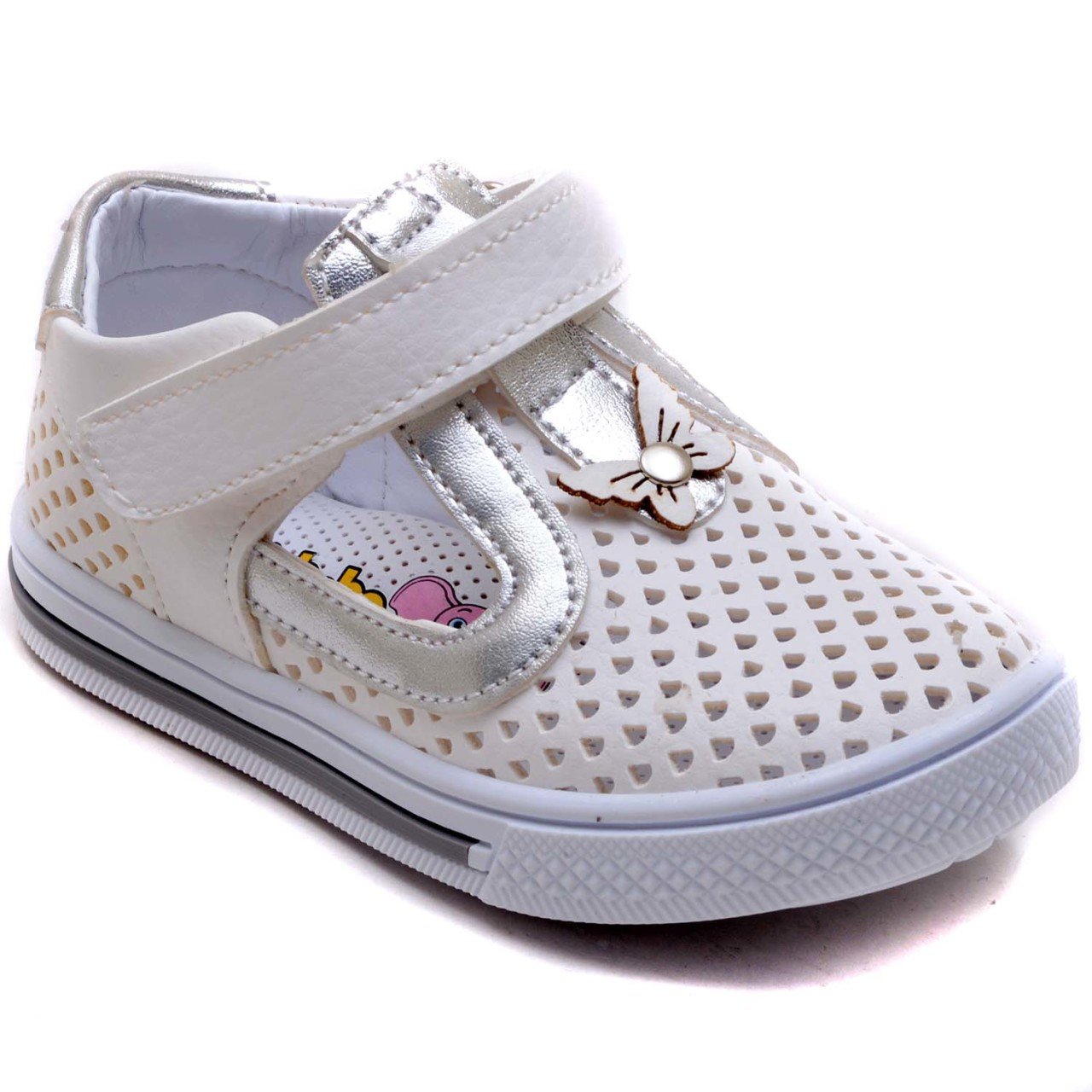 SB-324 Kız Çocuk Bebe Sandalet - Beyaz/G