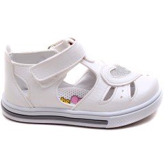 SB-328 Kız Çocuk Bebe Sandalet - Beyaz