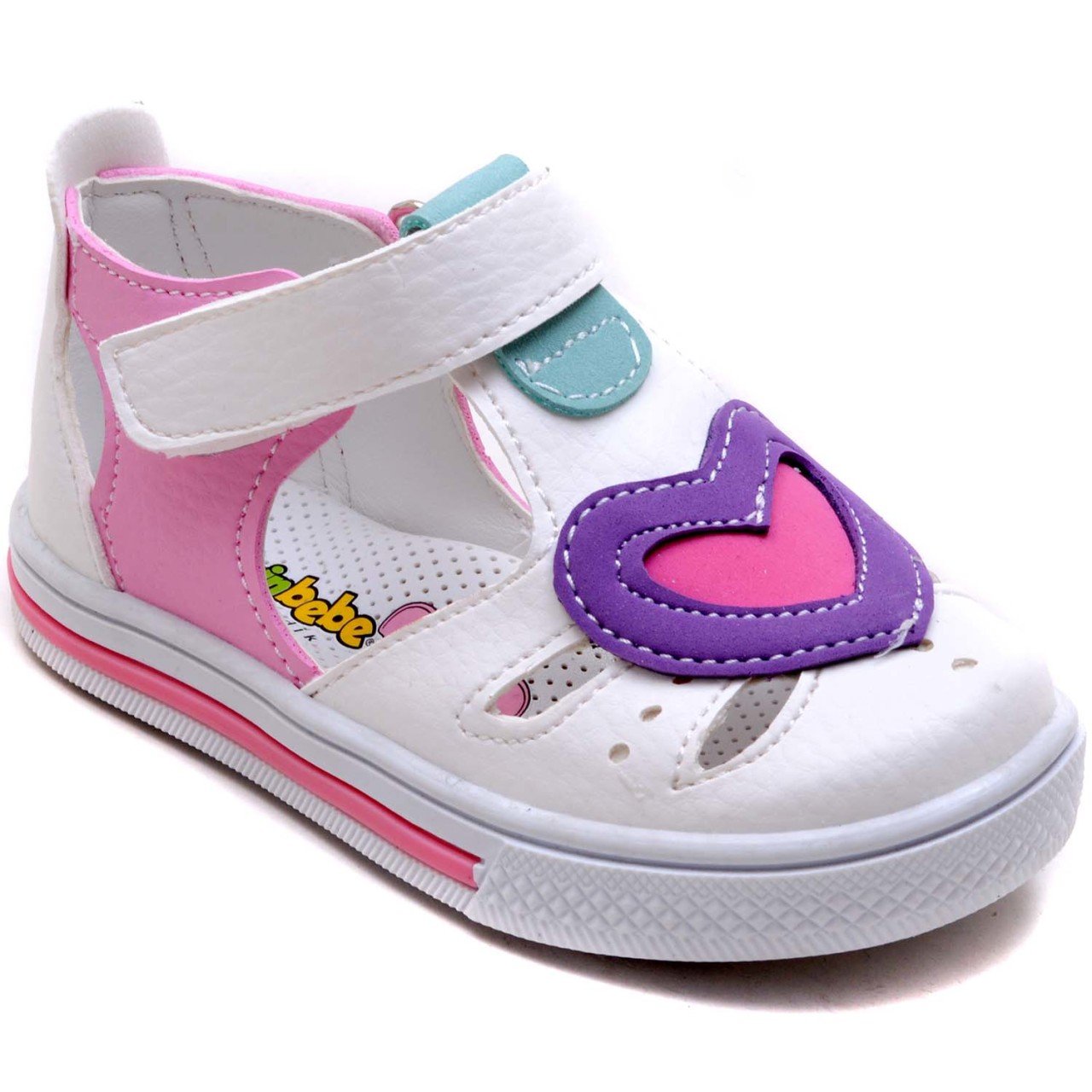 SB-328 Kız Çocuk Bebe Sandalet - Beyaz/P