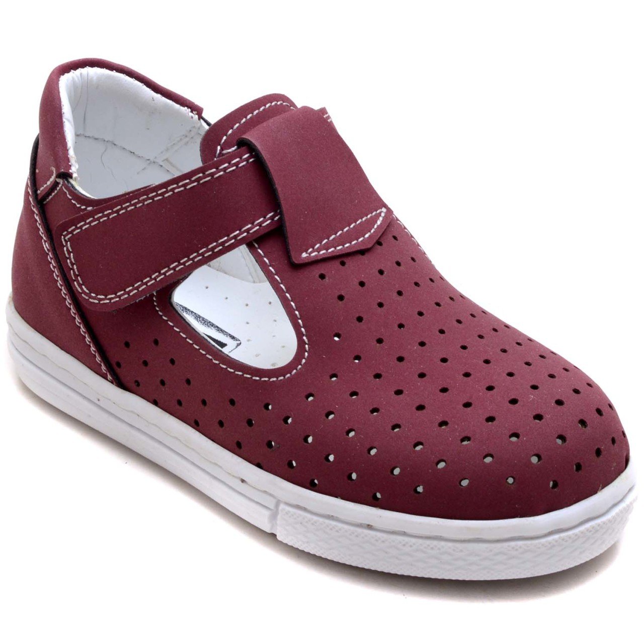 EYS-12 Cırtlı Bebe Sandalet - Bordo