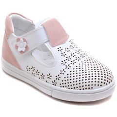 EYS-15 Cırtlı Bebe Sandalet - Beyaz