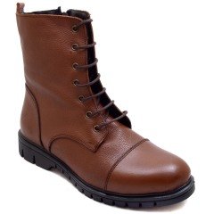 KLS-17 Kışlık Kadın Bot - Taba (Deri)