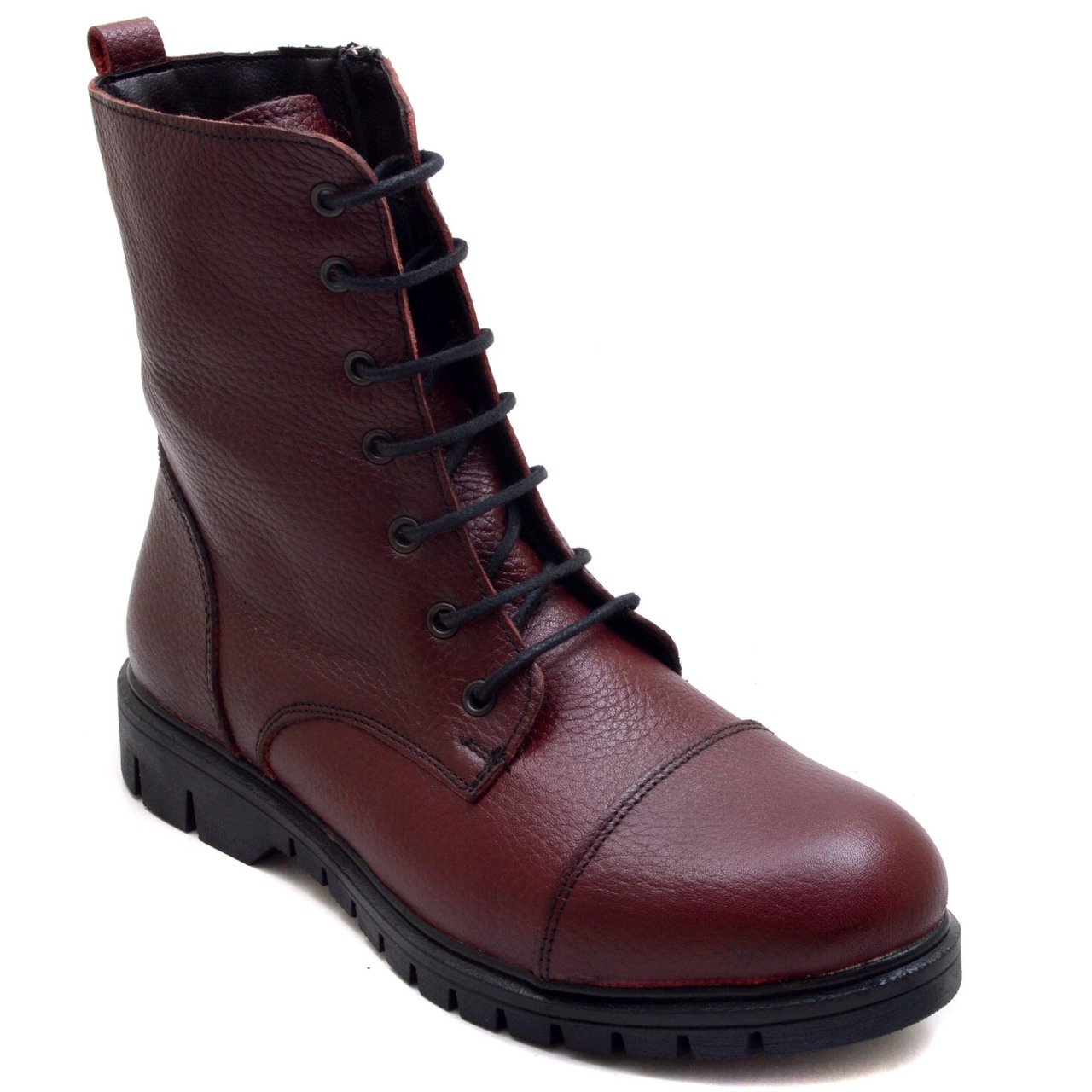 KLS-17 Kışlık Kadın Bot - Bordo (Deri)