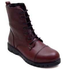 KLS-17 Kışlık Kadın Bot - Bordo (Deri)
