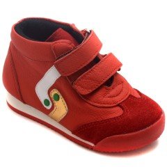 NM-19 Bebe Spor Model Kışlık Ayakkabı - Kırmızı (Deri)